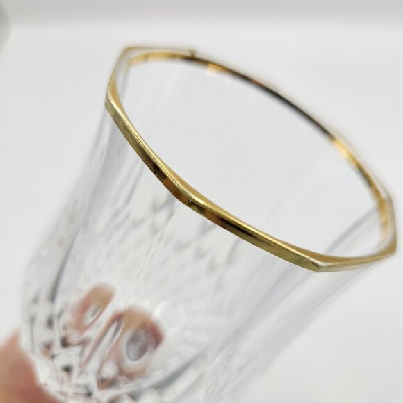 Cristal d'Arques Durand LONGCHAMP Gold Rim Wine Glasses 6.5" Tall - Set of 4 - Picture 8 of 12